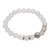 Quartz beaded stretch bracelet, 'Celuk Tradition in Clear' - Balinese Quartz and Sterling Silver Beaded Stretch Bracelet (image 2d) thumbail