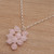 Rose quartz pendant necklace, 'Succulent' - Rose Quartz Beaded Cluster Pendant Necklace (image 2b) thumbail