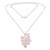 Rose quartz pendant necklace, 'Succulent' - Rose Quartz Beaded Cluster Pendant Necklace (image 2d) thumbail