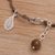 Tiger's eye braided cord charm bracelet, 'Honey Brown Foliage' - Handmade 925 Sterling Silver Tigers Eye Brown Cord Bracelet (image 2b) thumbail