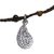 Tiger's eye braided cord charm bracelet, 'Honey Brown Foliage' - Handmade 925 Sterling Silver Tigers Eye Brown Cord Bracelet (image 2c) thumbail