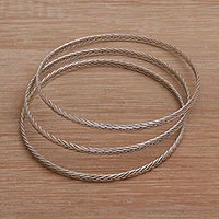 Sterling silver bangle bracelets,
