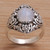 Rainbow moonstone cocktail ring, 'Perennial Glamour' - Balinese Rainbow Moonstone and Sterling Silver Cocktail Ring thumbail