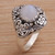 Rainbow moonstone cocktail ring, 'Perennial Glamour' - Balinese Rainbow Moonstone and Sterling Silver Cocktail Ring (image 2b) thumbail