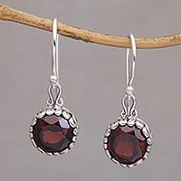Garnet dangle earrings,