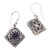 Amethyst dangle earrings, 'Blooming' - Amethyst and Sterling Silver Diamond Shaped Dangle Earrings (image 2c) thumbail