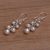 Sterling silver dangle earrings, 'Bola Beauty' - Sterling Silver Orb Dangle Earrings from Bali (image 2b) thumbail