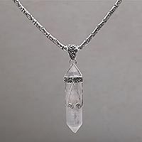 Quartz pendant necklace,