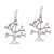 Sterling silver dangle earrings, 'Dainty Bark' - Tree-Shaped Sterling Silver Dangle Earrings from Bali (image 2a) thumbail