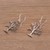 Sterling silver dangle earrings, 'Dainty Bark' - Tree-Shaped Sterling Silver Dangle Earrings from Bali (image 2b) thumbail