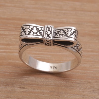 Balinese Handmade 925 Sterling Silver Ribbon Cocktail Ring