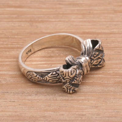 Sterling silver cocktail ring, Templar Ribbon