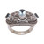 Blue topaz cocktail ring, 'Strength of the Sky' - Handmade 925 Sterling Silver Blue Topaz Trio Cocktail Ring (image 2a) thumbail