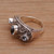 Blue topaz cocktail ring, 'Strength of the Sky' - Handmade 925 Sterling Silver Blue Topaz Trio Cocktail Ring (image 2c) thumbail