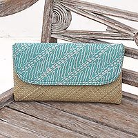 Natural fiber and cotton clutch,