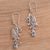 Blue topaz dangle earrings, 'Beloved Butterfly' - Blue Topaz and Sterling Silver Butterfly Dangle Earrings (image 2b) thumbail