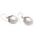 Cultured pearl dangle earrings, 'Moonlit Dragonfly' - Cultured Mabe Pearl and Sterling Silver Dangle Earrings (image 2c) thumbail