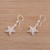 Sterling silver filigree dangle earrings, 'Enchanting Star' - Javanese Filigree Sterling Silver Star Dangle Earrings (image 2b) thumbail