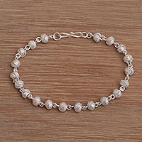 Sterling silver link bracelet, 'Woven Eternity' - Sterling Silver Link Bracelet from Indonesia