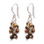 Tiger's eye cluster earrings, 'Natural Shores' - Tiger's Eye and Sterling Silver Cluster Earrings from Bali (image 2a) thumbail