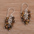 Tiger's eye cluster earrings, 'Natural Shores' - Tiger's Eye and Sterling Silver Cluster Earrings from Bali (image 2b) thumbail
