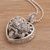 Sterling silver pendant necklace, 'Rangda's Heart' - 925 Sterling Silver Guardian Rangda Heart Pendant Necklace (image 2d) thumbail