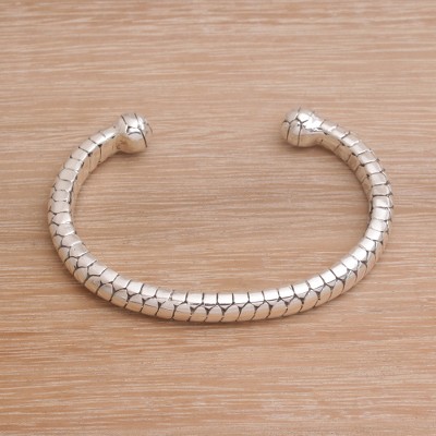 Sterling silver cuff bracelet, Komodo Cuff