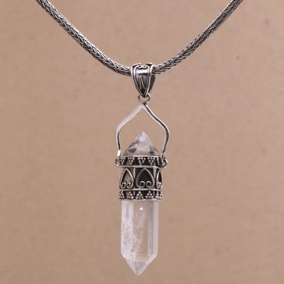 Quartz pendant necklace, Shard of Love