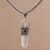 Quartz pendant necklace, 'Shard of Love' - Natural Quartz and Silver Pendant Necklace from Bali thumbail