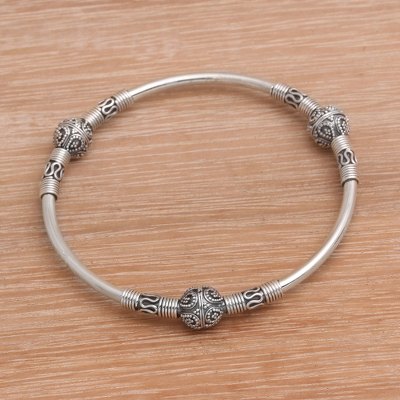 Sterling silver bangle bracelet, Bali Celebration