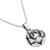 Sterling silver pendant necklace, 'My Rosette' - Sterling Silver Rose Pendant Necklace from Bali (image 2e) thumbail