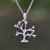 Sterling silver pendant necklace, 'Dainty Bark' - Sterling Silver Tree Pendant Necklace from Indonesia thumbail