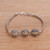 Gold accented sterling silver link bracelet, 'Line of Fate' - Gold Accented Sterling Silver Link Bracelet from Bali thumbail