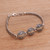 Gold accented sterling silver link bracelet, 'Line of Fate' - Gold Accented Sterling Silver Link Bracelet from Bali (image 2c) thumbail