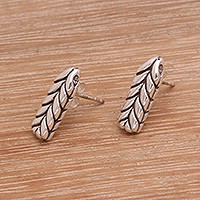 Sterling silver button earrings,
