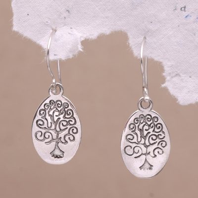 Sterling silver dangle earrings, Growing Reflection