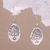 Sterling silver dangle earrings, 'Growing Reflection' - Sterling Silver Reflective Growing Tree Oval Dangle Earrings thumbail