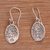 Sterling silver dangle earrings, 'Growing Reflection' - Sterling Silver Reflective Growing Tree Oval Dangle Earrings (image 2b) thumbail