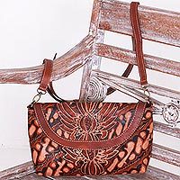 Batik leather sling,