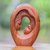 Wood sculpture, 'Love Portal' - Romantic Hand-Carved Faces of Couple Suar Wood Sculpture thumbail