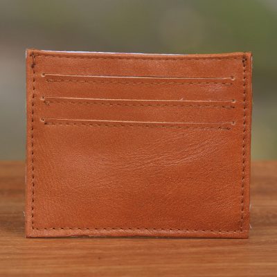 Leather card holder, Business Savvy in Brown