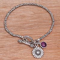 Amethyst charm bracelet,