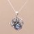 Cultured pearl pendant necklace, 'Panther Power in Blue' - Cultured Pearl Panther Pendant Necklace in Blue from Bali thumbail