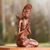 Wood sculpture, 'Praying Bridegroom' - Hand-Carved Suar Wood Praying Balinese Groom Sculpture (image 2b) thumbail