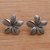 Sterling silver button earrings, 'Plumeria Simplicity' - Sterling Silver Floral Plumeria Button Post Earrings thumbail