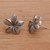 Sterling silver button earrings, 'Plumeria Simplicity' - Sterling Silver Floral Plumeria Button Post Earrings (image 2b) thumbail