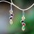 Multi-gemstone dangle earrings, 'Drops of Happiness' - Citrine Garnet Peridot Drops of Happiness Dangle Earrings (image 2) thumbail
