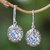 Gold-accented blue topaz dangle earrings, 'Jungle Diamonds' - Sterling Silver Blue Topaz Dangle Earrings with Gold Accents thumbail