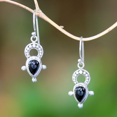 Onyx dangle earrings, Glorious Night