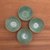 Ceramic bowls, 'Green Splendor' (set of 4) - Green Ceramic Bowls (Set of 4) from Bali (image 2c) thumbail
